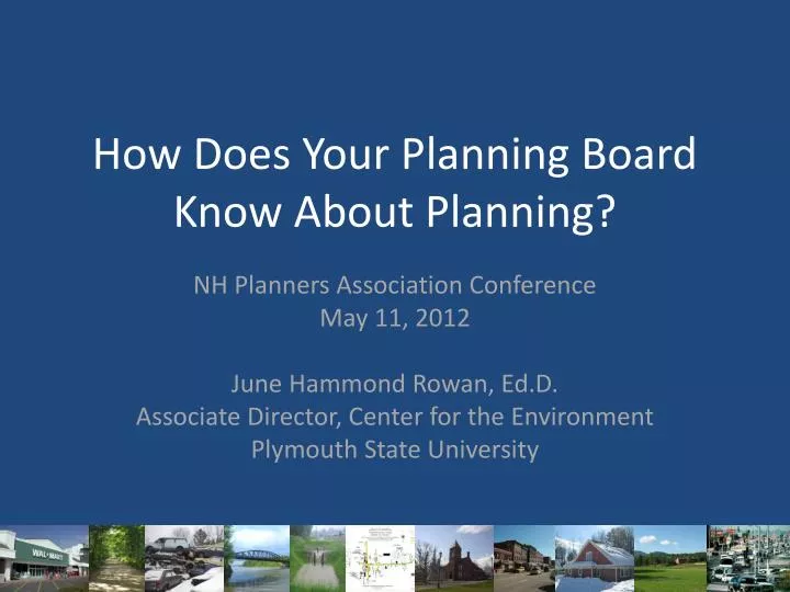 how does your planning board know about planning