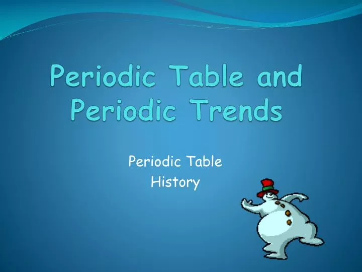 periodic table and periodic trends