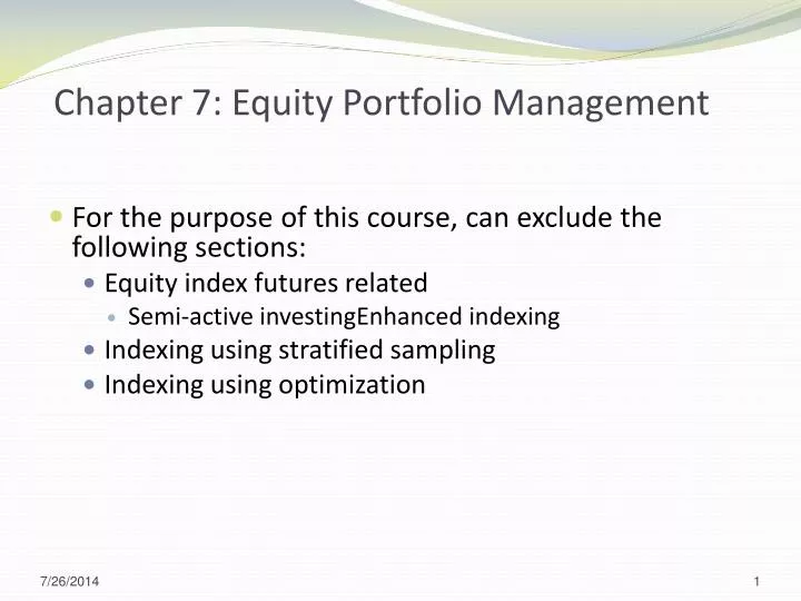 chapter 7 equity portfolio management