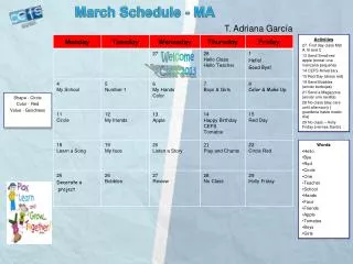 March Schedule - MA