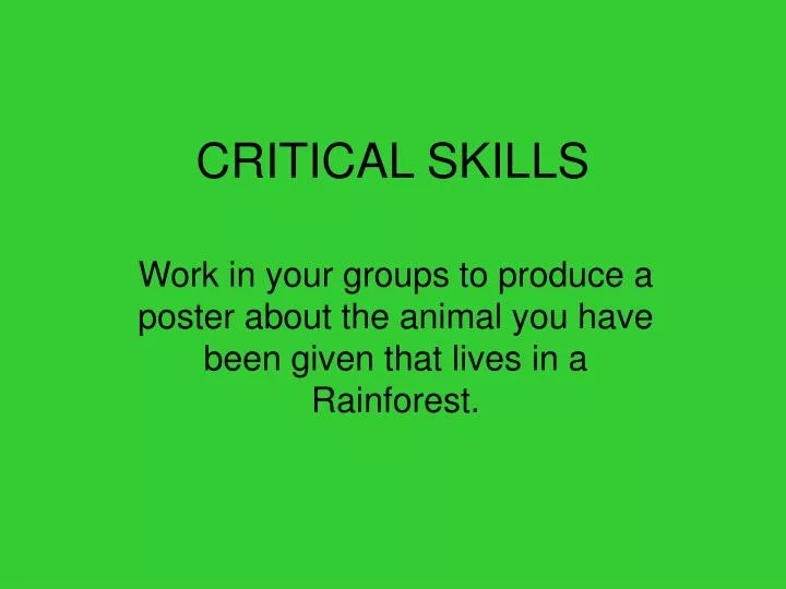 critical skills