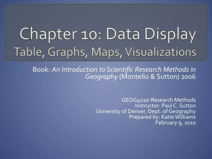 chapter 10 data display table graphs maps visualizations