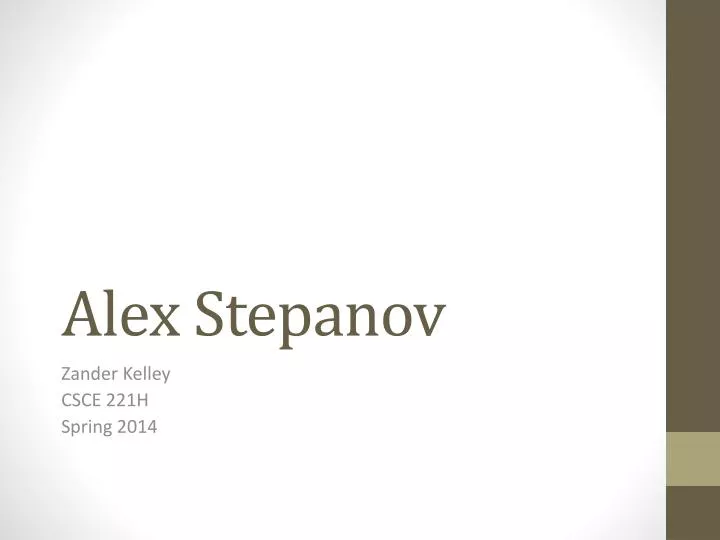 alex stepanov