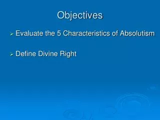 Objectives