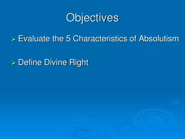 objectives