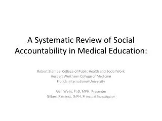 A Systematic Review of Social Accountability in Medical Education: