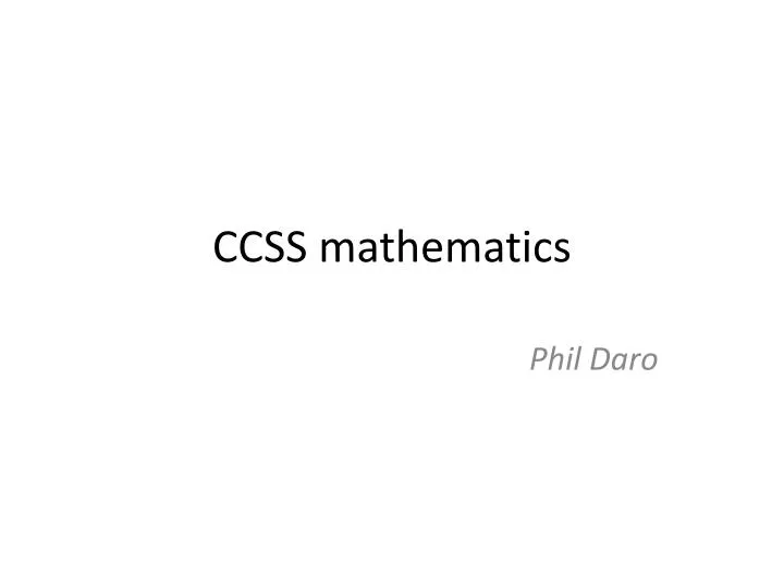 ccss mathematics