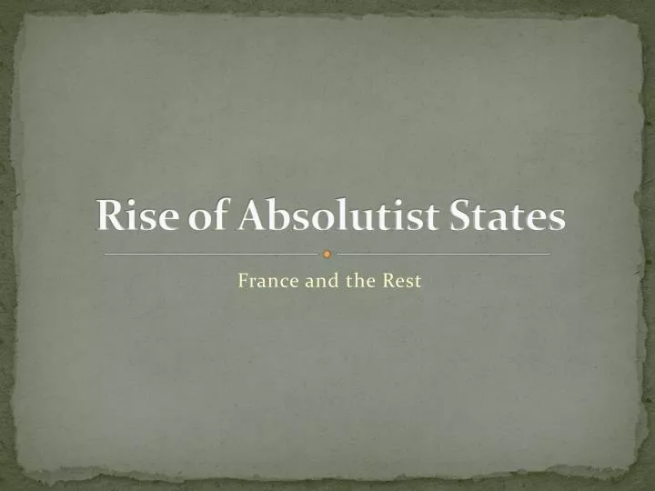 rise of absolutist states