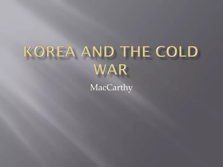 korea and the cold war