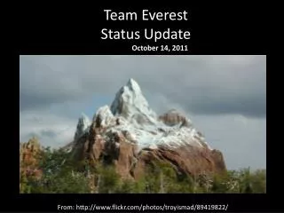 Team Everest Status Update October 14, 2011