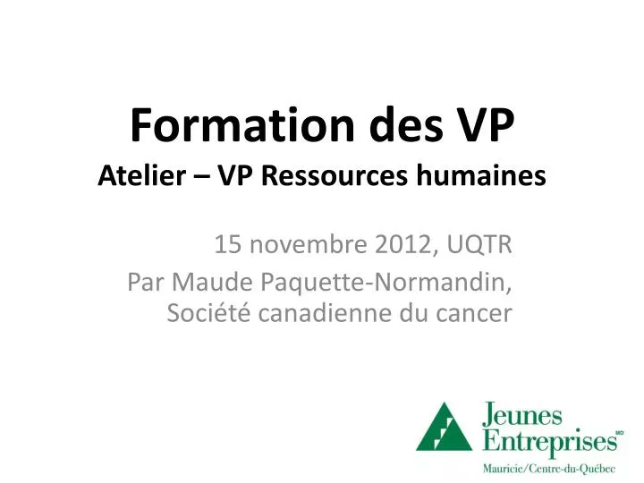 formation des vp atelier vp ressources humaines