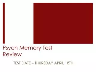 Psych Memory Test Review