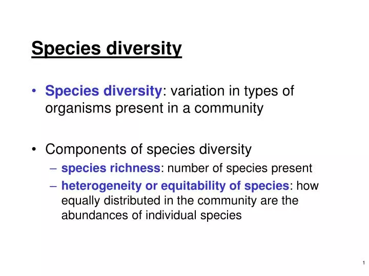 species diversity