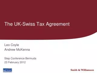 The UK-Swiss Tax Agreement