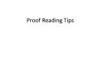 Proof Reading Tips - slide 1