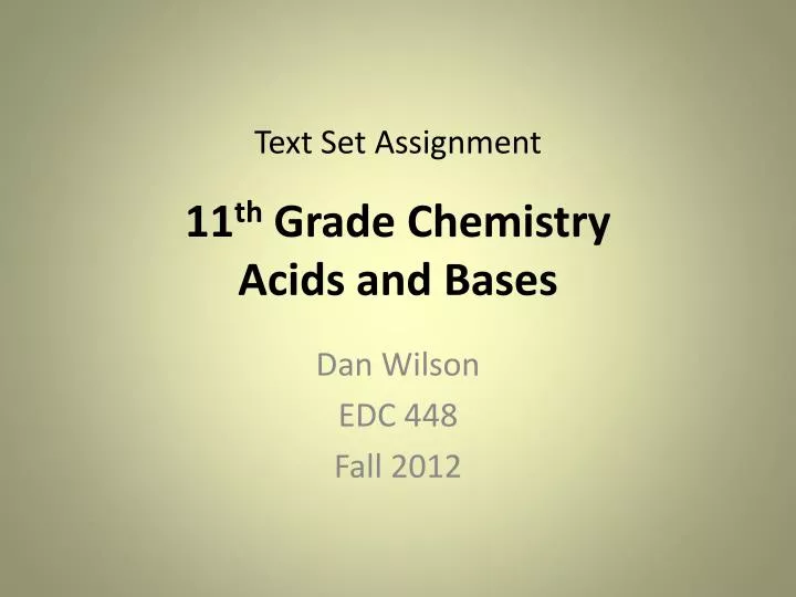 11 th grade chemistry acids and bases