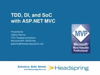 TDD, DI, and SoC with ASP.NET MVC
