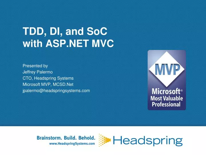 tdd di and soc with asp net mvc