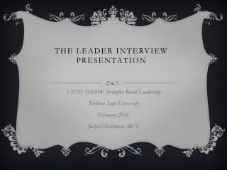 The leader interview presentation