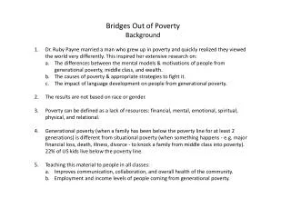 Bridges Out of Poverty Background