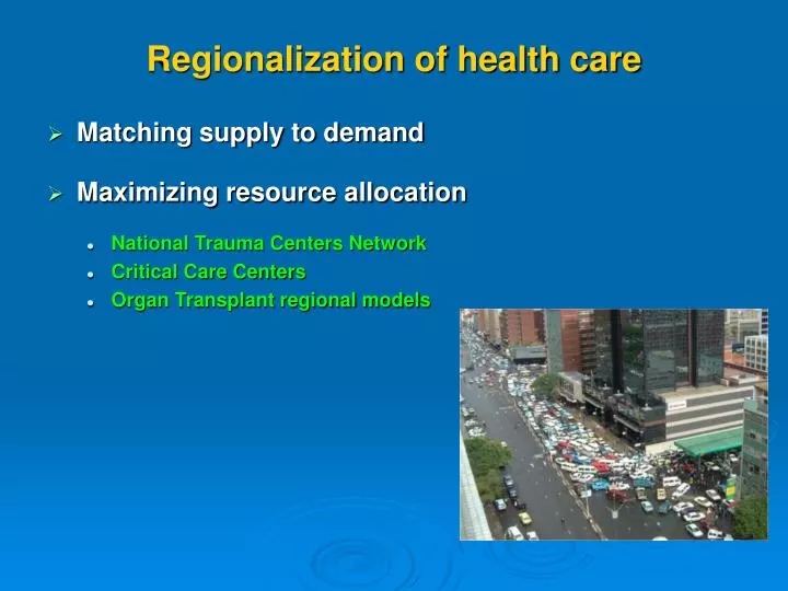 regionalization of health care