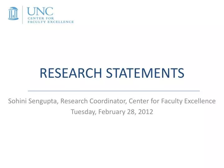 research statements