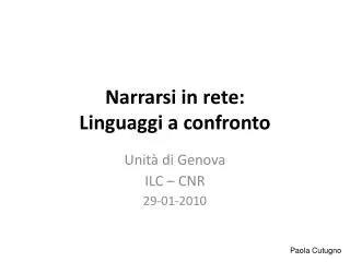 narrarsi in rete linguaggi a confronto