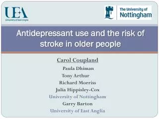 Antidepressant use and the risk of stroke in older people
