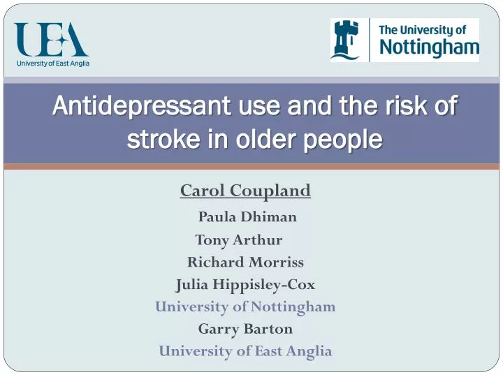 antidepressant use and the risk of stroke in older people