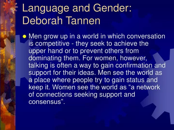 language and gender deborah tannen