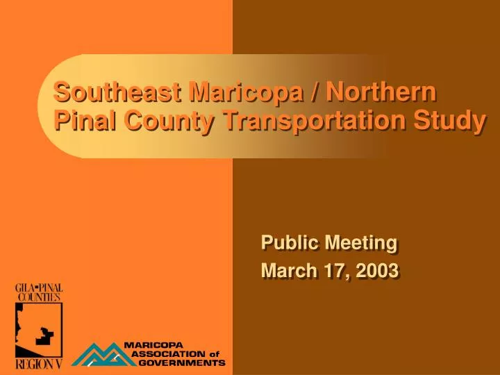 southeast maricopa northern pinal county transportation study