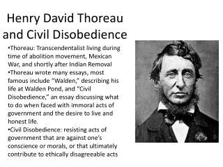Henry David Thoreau and Civil Disobedience