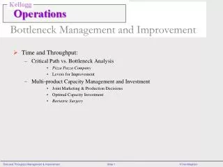 Bottleneck Management and Improvement