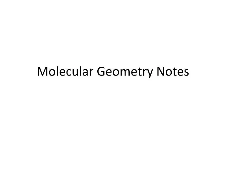 molecular geometry notes