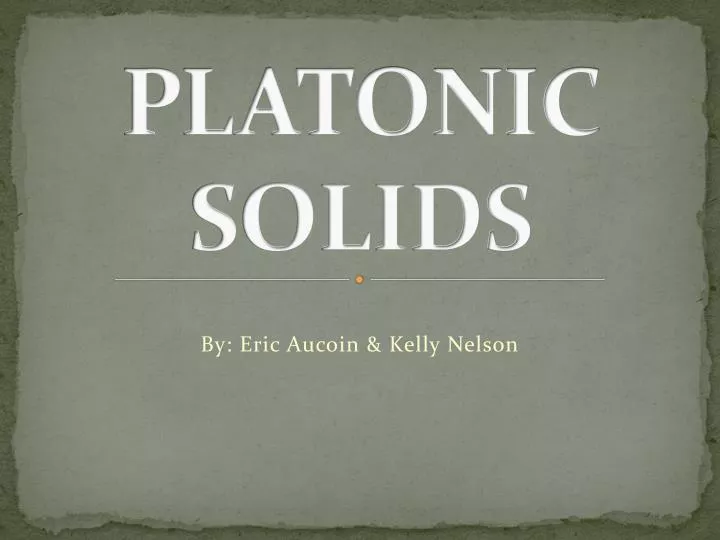 platonic solids