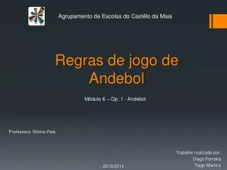 Regras de jogo de Andebol