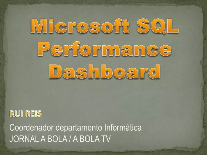 microsoft sql performance dashboard
