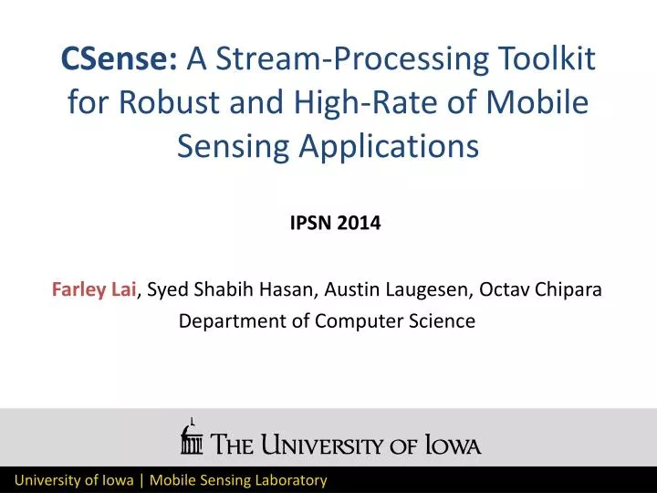 csense a stream processing toolkit for robust and high rate of mobile sensing applications