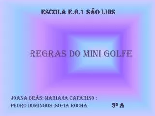 regras do mini golfe