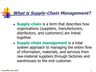 What is Supply-Chain Management?
