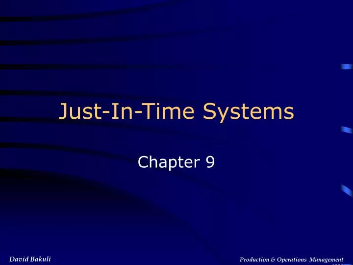 just in time systems