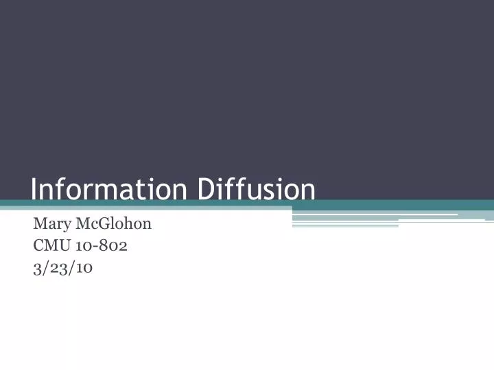 information diffusion