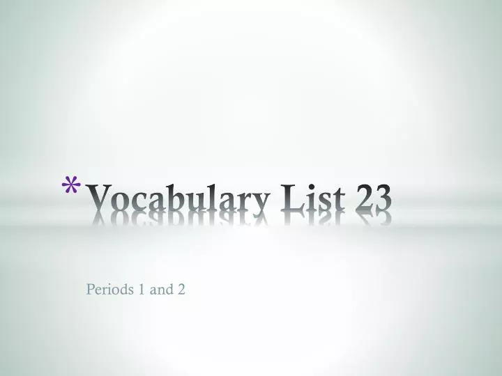 vocabulary list 23