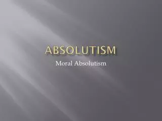 ABSOLUTISM
