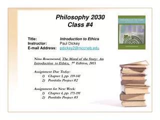 Philosophy 2030 Class #4