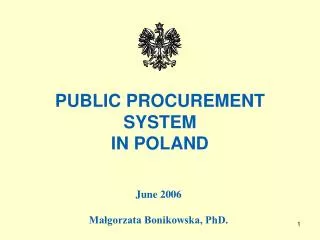 PUBLIC PROCUREMENT SYSTEM IN POLAND