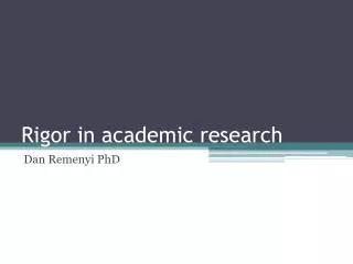 Rigor in academic research