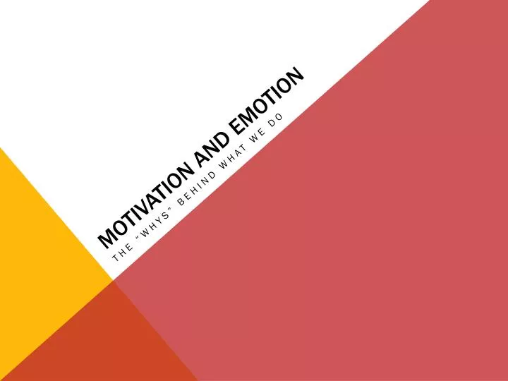 motivation and emotion