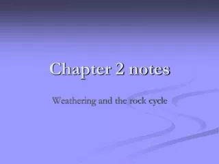 Chapter 2 notes