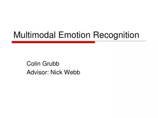 Multimodal Emotion Recognition